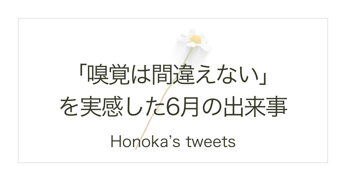 嗅覚は間違えない